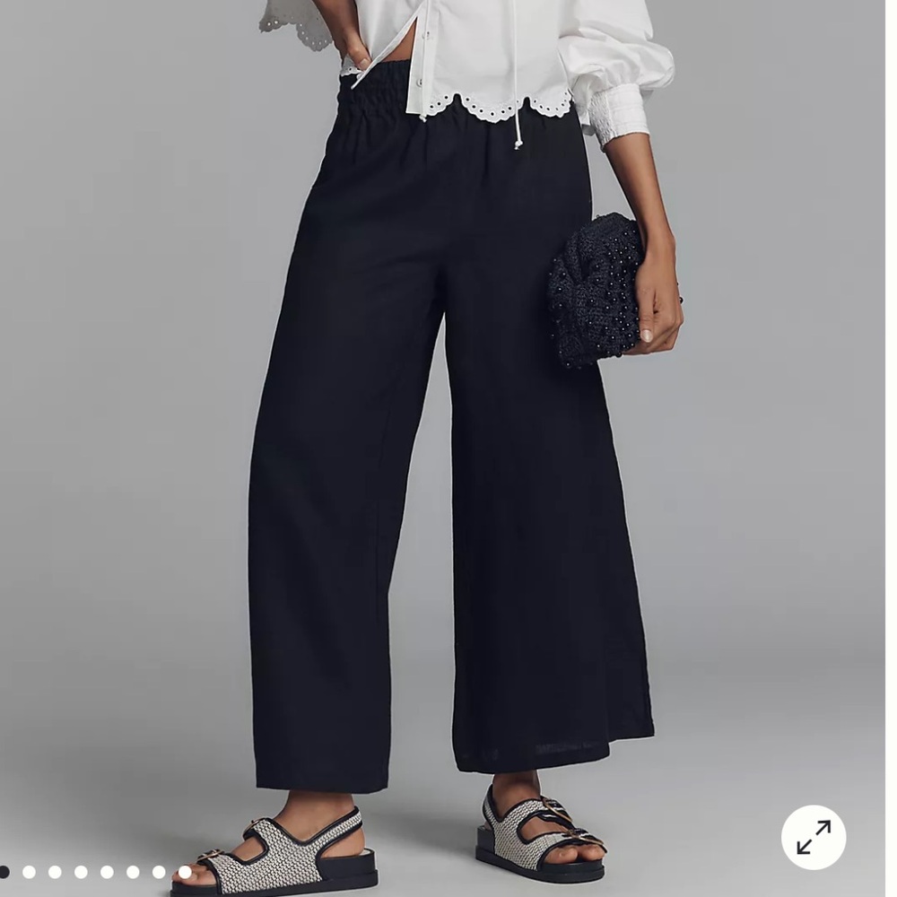 Anthropologie Somerset Black Linen Pants